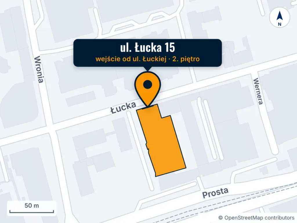Budynek kancelarii przy ul. Łucka 15 lok. 204 w Warszawie